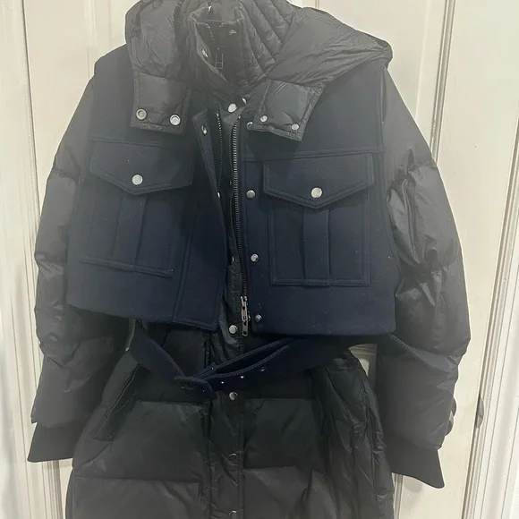 Veronica Beard Navy and Black Puffer Jacket - Picture 5 of 12